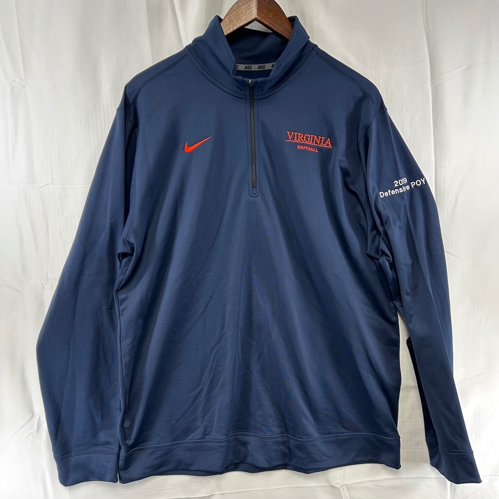 Nike Virginia Cavaliers Pullover Large Navy Blue Softball 2019 Defensive POY